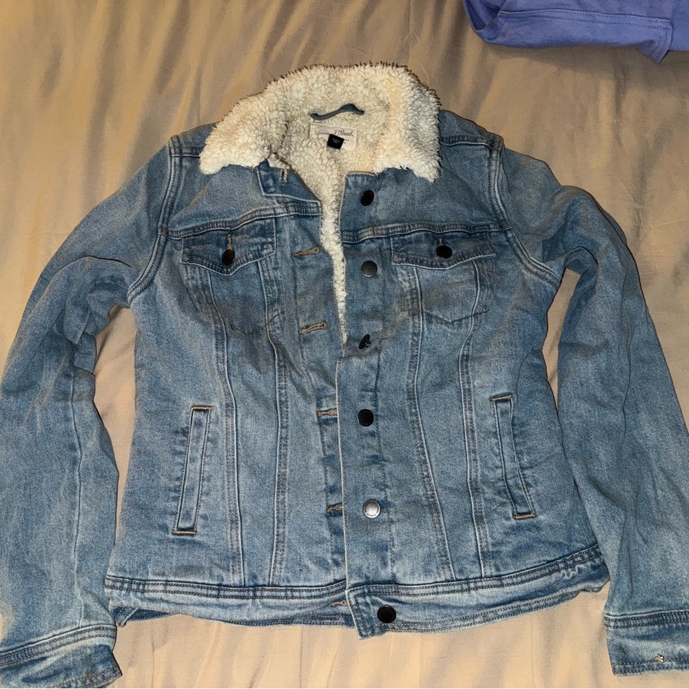 Denim Sherpa-Lined Jacket